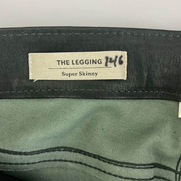 NWOT AG 100% Lamb Leather The Leggings Supper Skinny in Climbing Ivy Size 26 - Picture 7 of 14